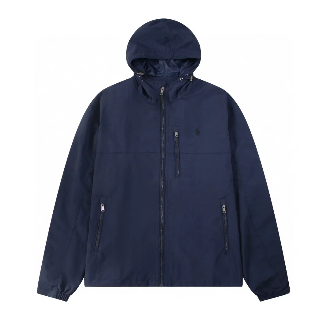 🅿️350 Ralph Lauren Fall New Classic Small Logo Embroidered Hooded Zipper Windproof and Waterproof Jacket 1️⃣ Customized coated fabric, windproof and waterproof, exquisite small logo embroidery on the chest to highlight your personality, and the workmanship details are perfectly controlled! 2️⃣It is very youthful and energetic, and can be easily worn by both men and women. It is very in line with the fashion aesthetic concepts of today's young people! 3️⃣ Full set of customized accessories, complete with three labels, same style for men and women, a must-have for couples. Color: Navy Khaki Size: S, M, L, XL